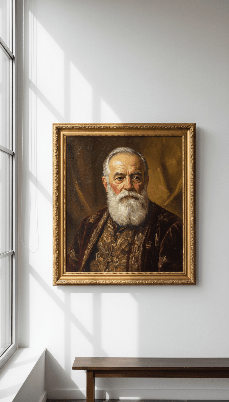 Vollendetes Ölporträt in professionellem Kunststudio