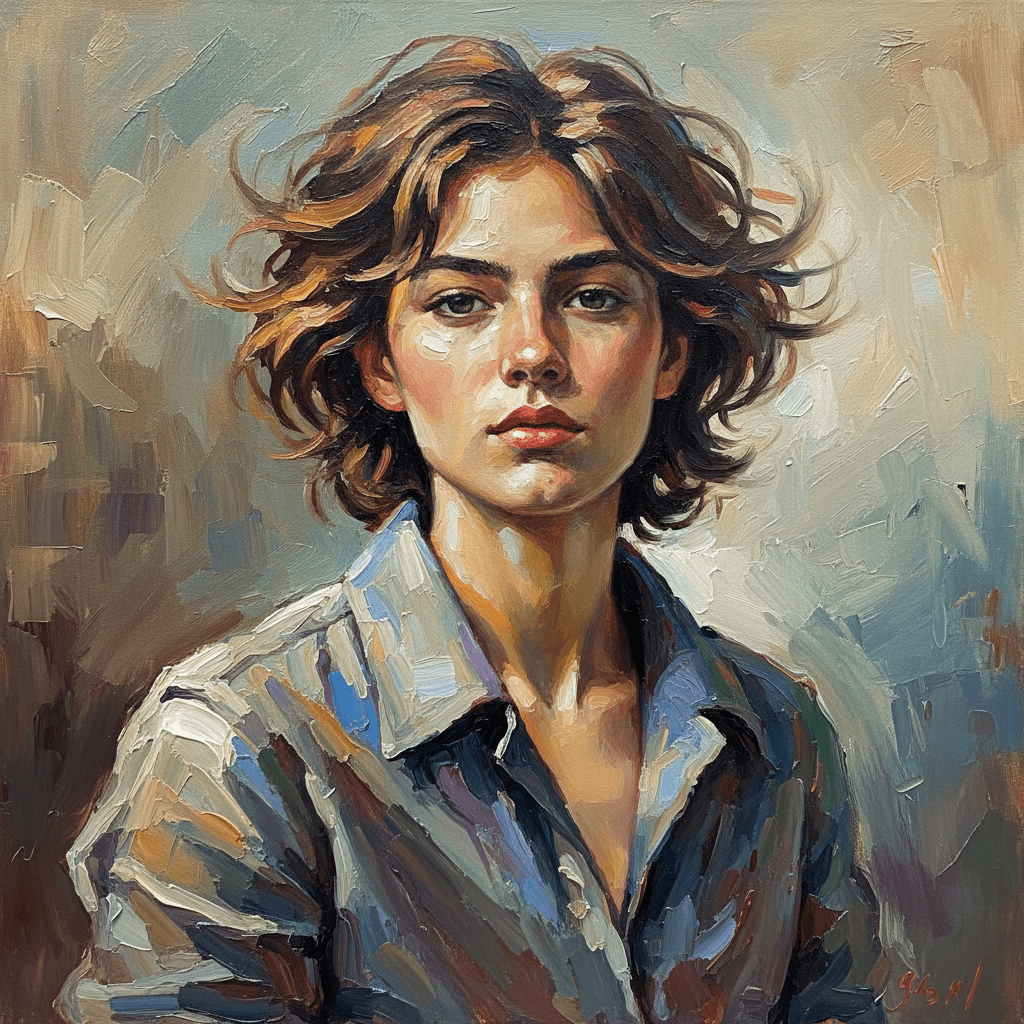 Zeitgenössisches Ölporträt mit modernem künstlerischen Ausdruck