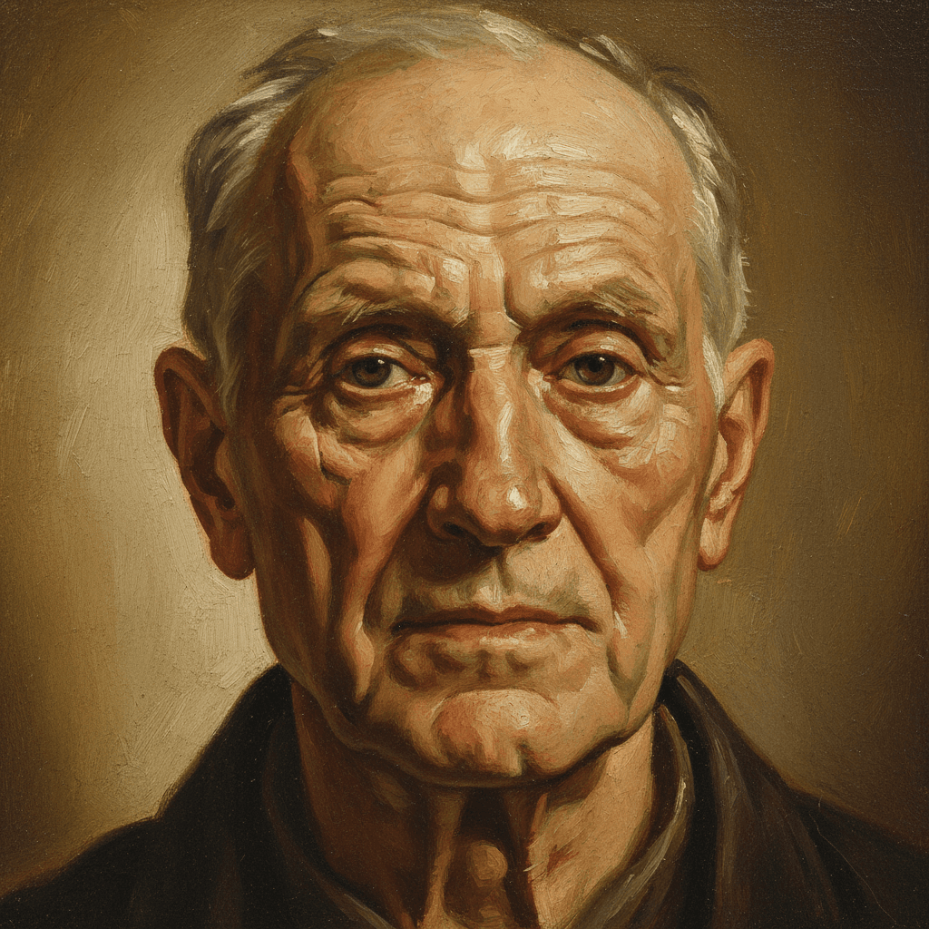 Ölporträt eines würdevollen Mannes mit klassischer Maltechnik